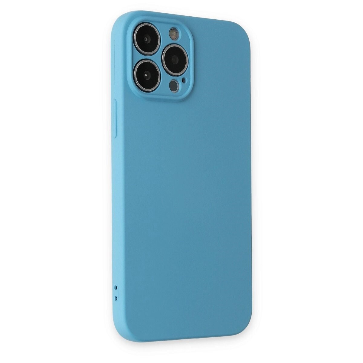 Apple İphone 13 Pro Max Kılıf Nano İçi Kadife Silikon - Mavi