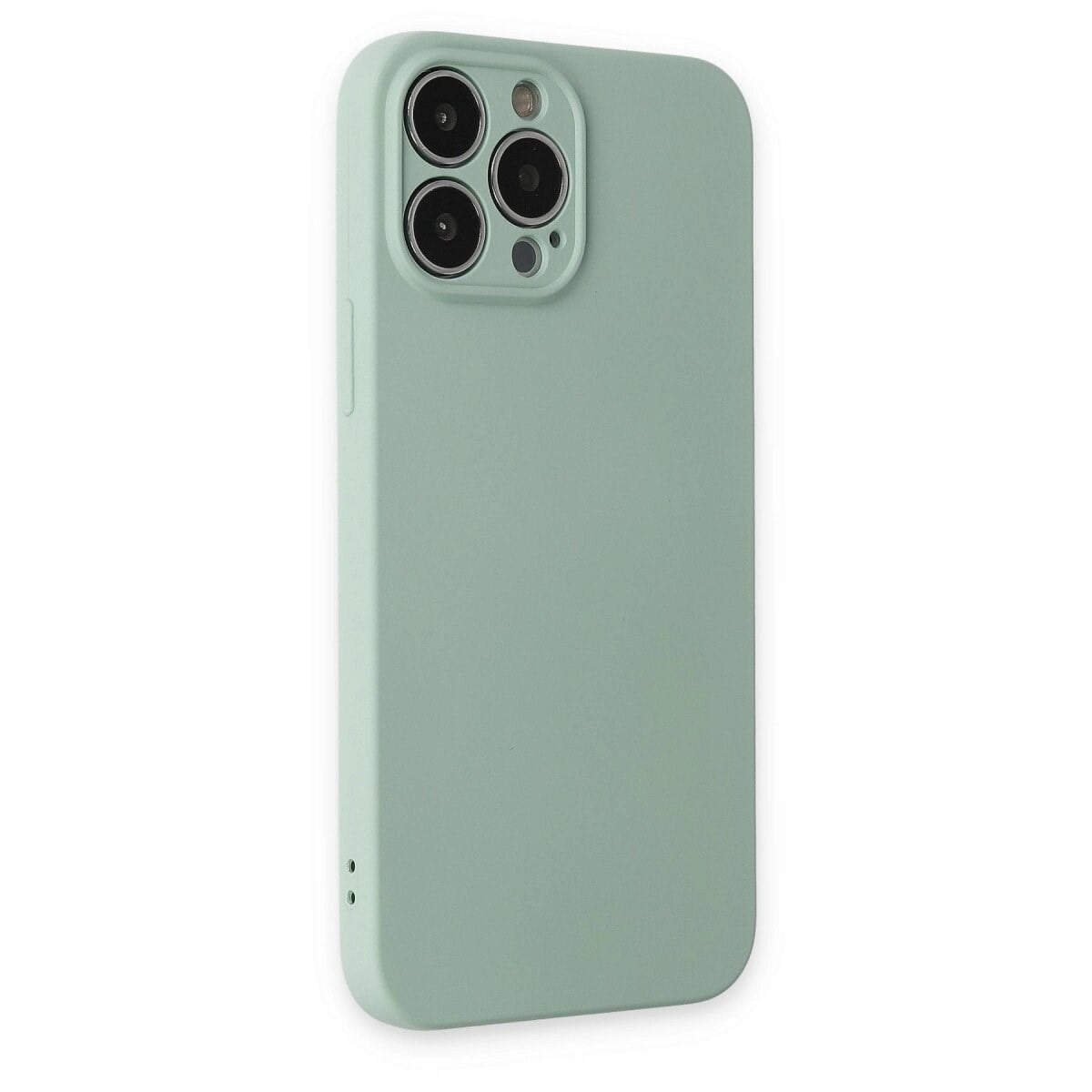 Apple İphone 13 Pro Max Kılıf Nano İçi Kadife Silikon - Su Yeşili