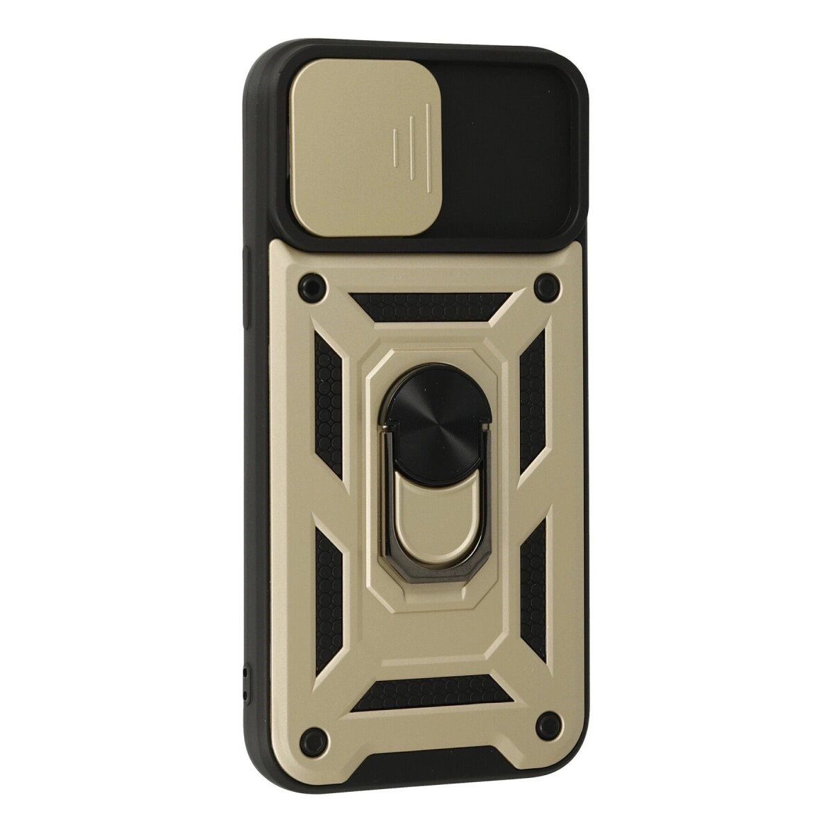 Apple İphone 13 Pro Max Kılıf Pars Lens Yüzüklü Silikon - Gold