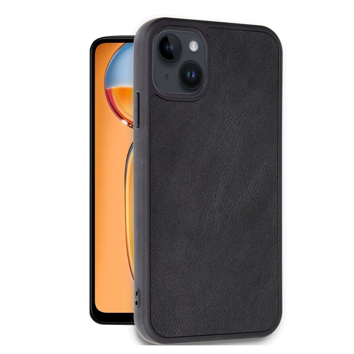 Apple İphone 14 Kılıf Aras Deri Kapak - Siyah