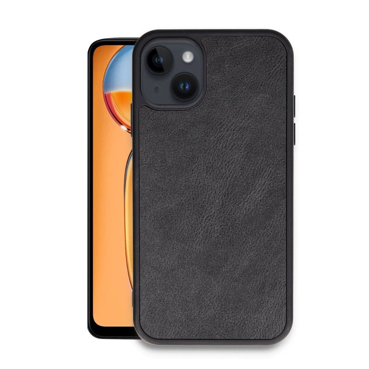 Apple İphone 14 Kılıf Aras Deri Kapak - Siyah