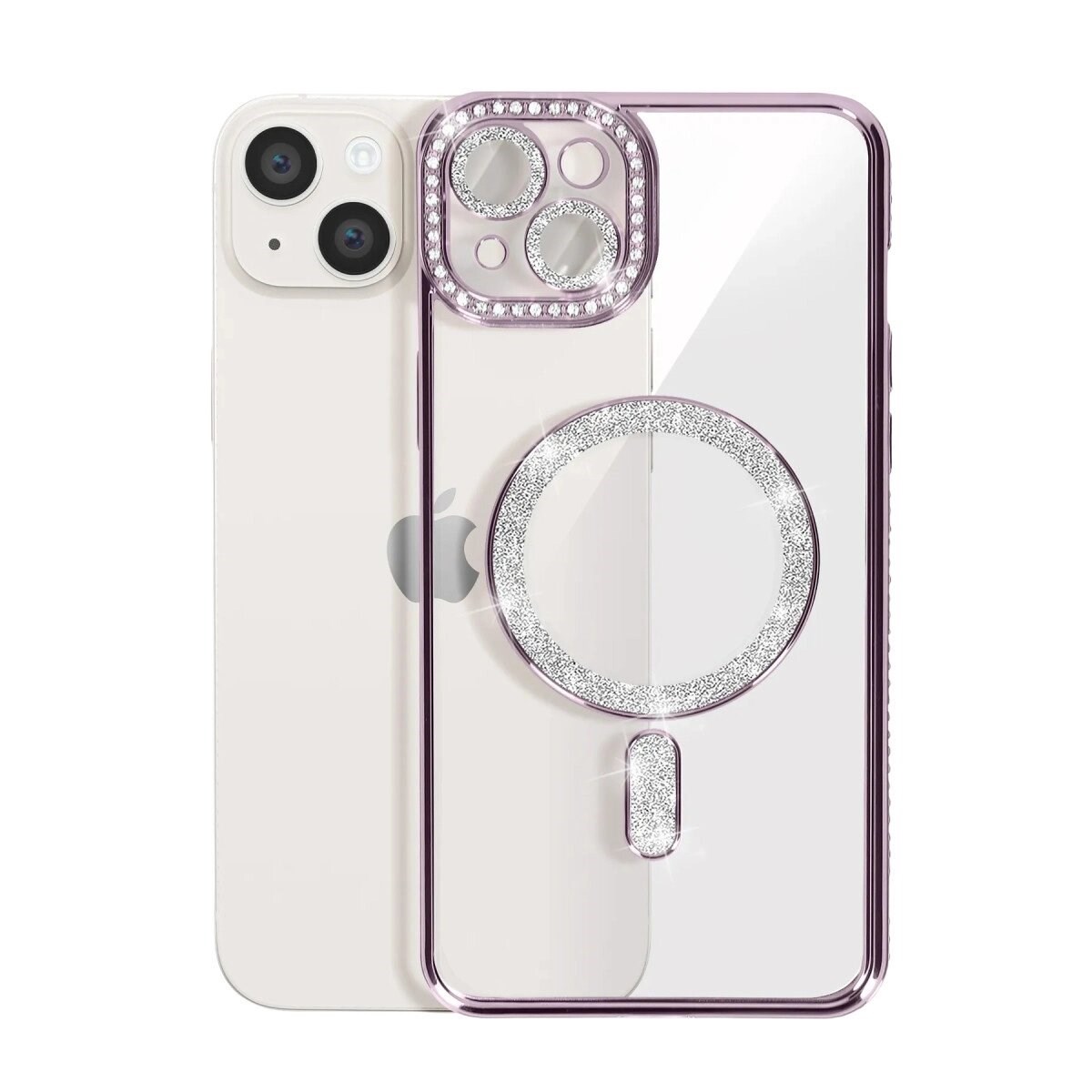 Apple İphone 14 Kılıf Joke Simli Magneticsafe Kılıf - Pembe