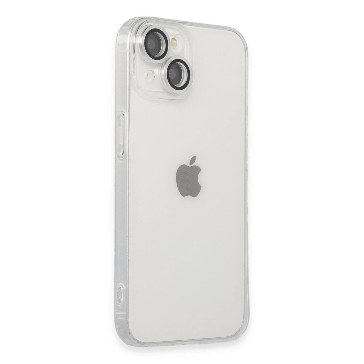 Apple İphone 14 Kılıf Luko Lens Silikon - Gümüş