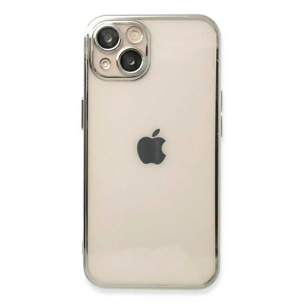 Apple İphone 14 Kılıf Razer Lensli Silikon - Gümüş