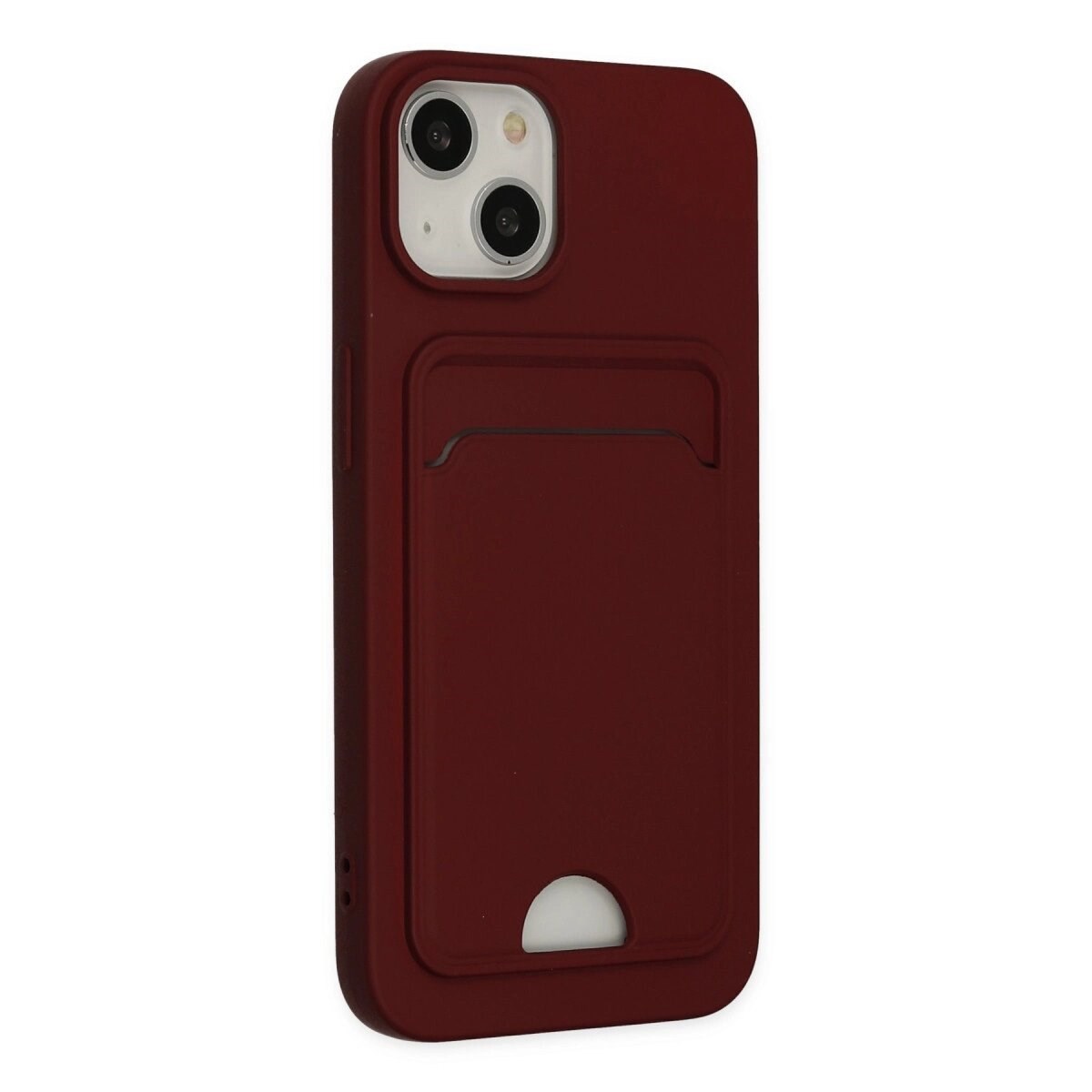 Apple İphone 14 Plus Kılıf Kelvin Kartvizitli Silikon - Bordo