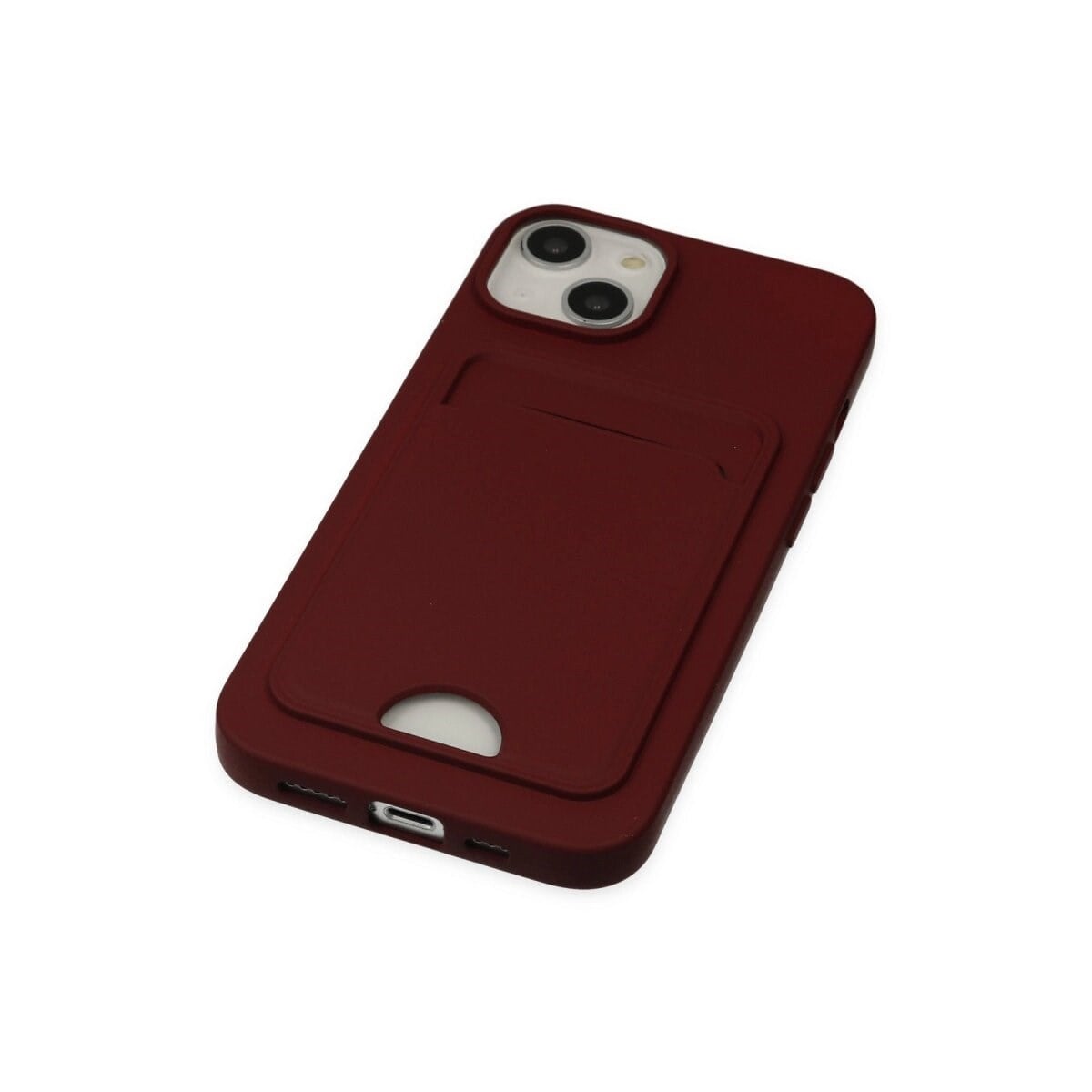 Apple İphone 14 Plus Kılıf Kelvin Kartvizitli Silikon - Bordo