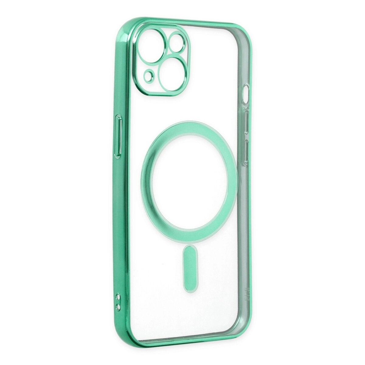 Apple İphone 14 Plus Kılıf Magneticsafe Lazer Silikon - Haki Yeşil
