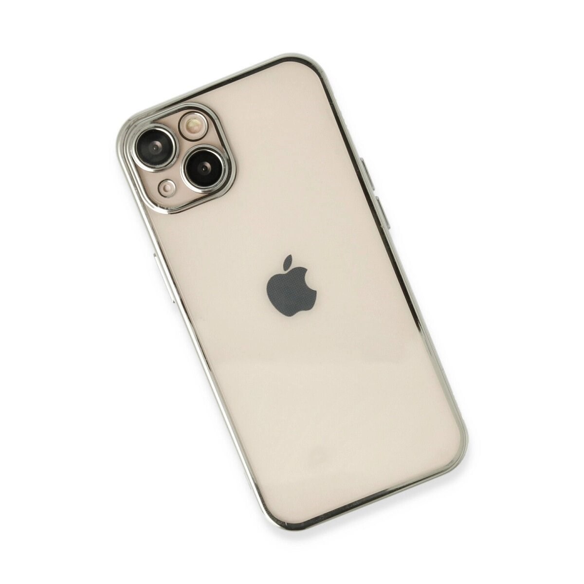 Apple İphone 14 Plus Kılıf Razer Lensli Silikon - Gümüş