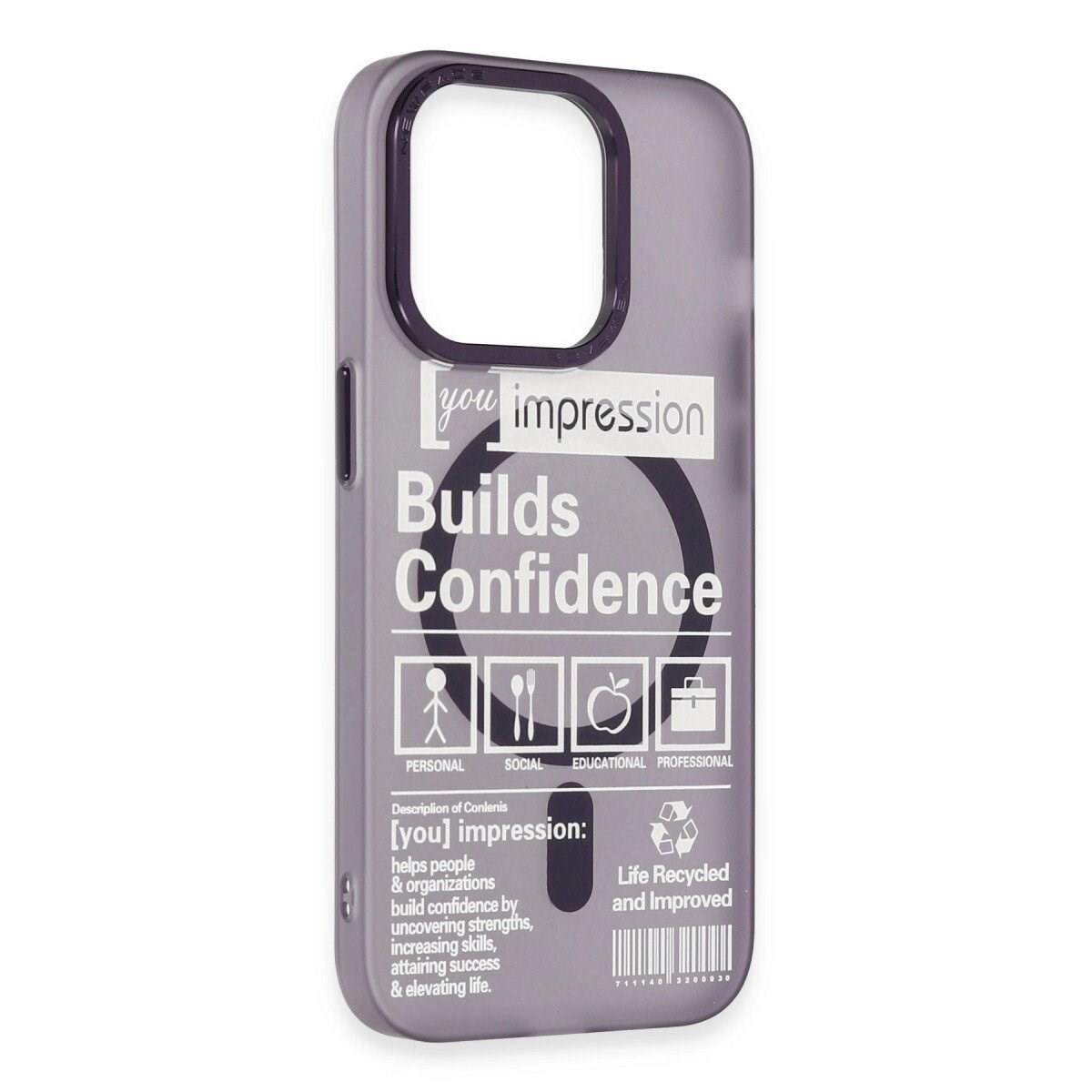 Apple İphone 14 Pro Kılıf Apollo Magneticsafe Desenli Kapak - Apollo Mor - 6