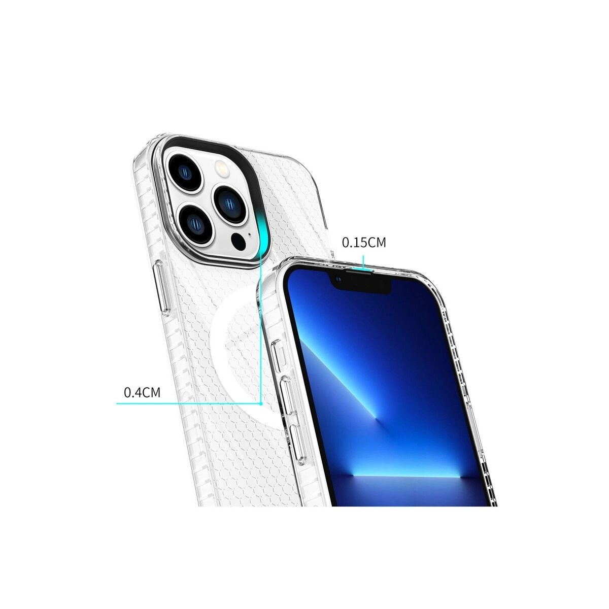 Apple İphone 14 Pro Kılıf Beta Magneticsafe Silikon - Şeffaf