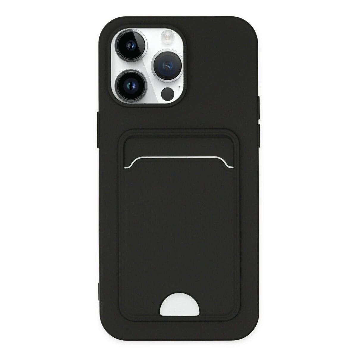 Apple İphone 14 Pro Kılıf Kelvin Kartvizitli Silikon - Siyah