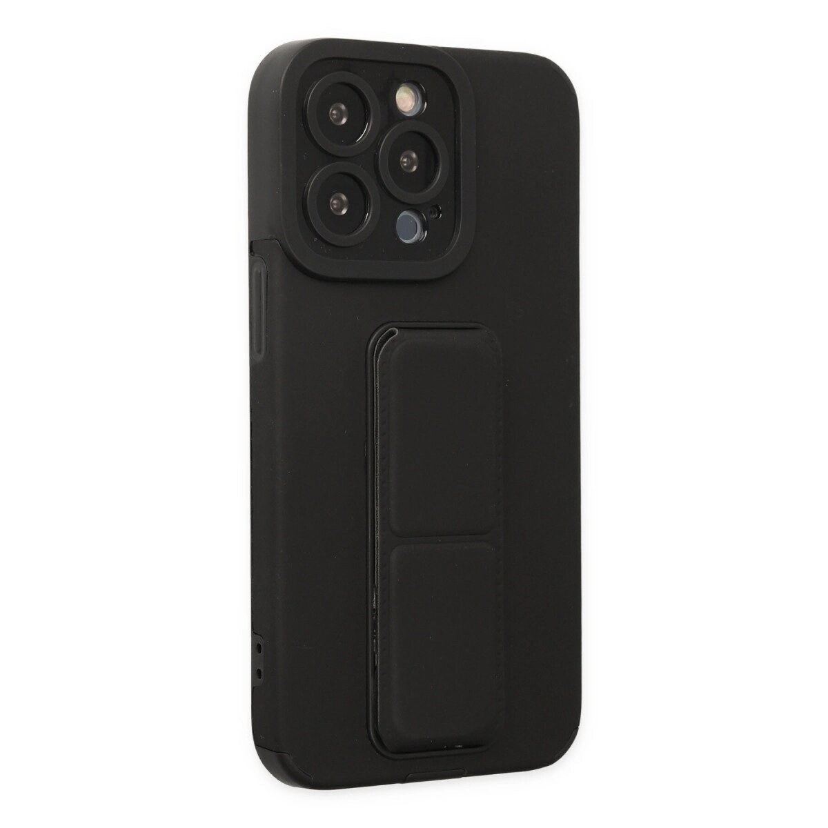 Apple İphone 14 Pro Kılıf Mega Standlı Silikon - Siyah