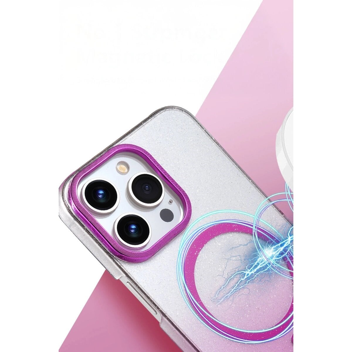 Apple İphone 14 Pro Max Glossy Magsafe Kapak - Pembe