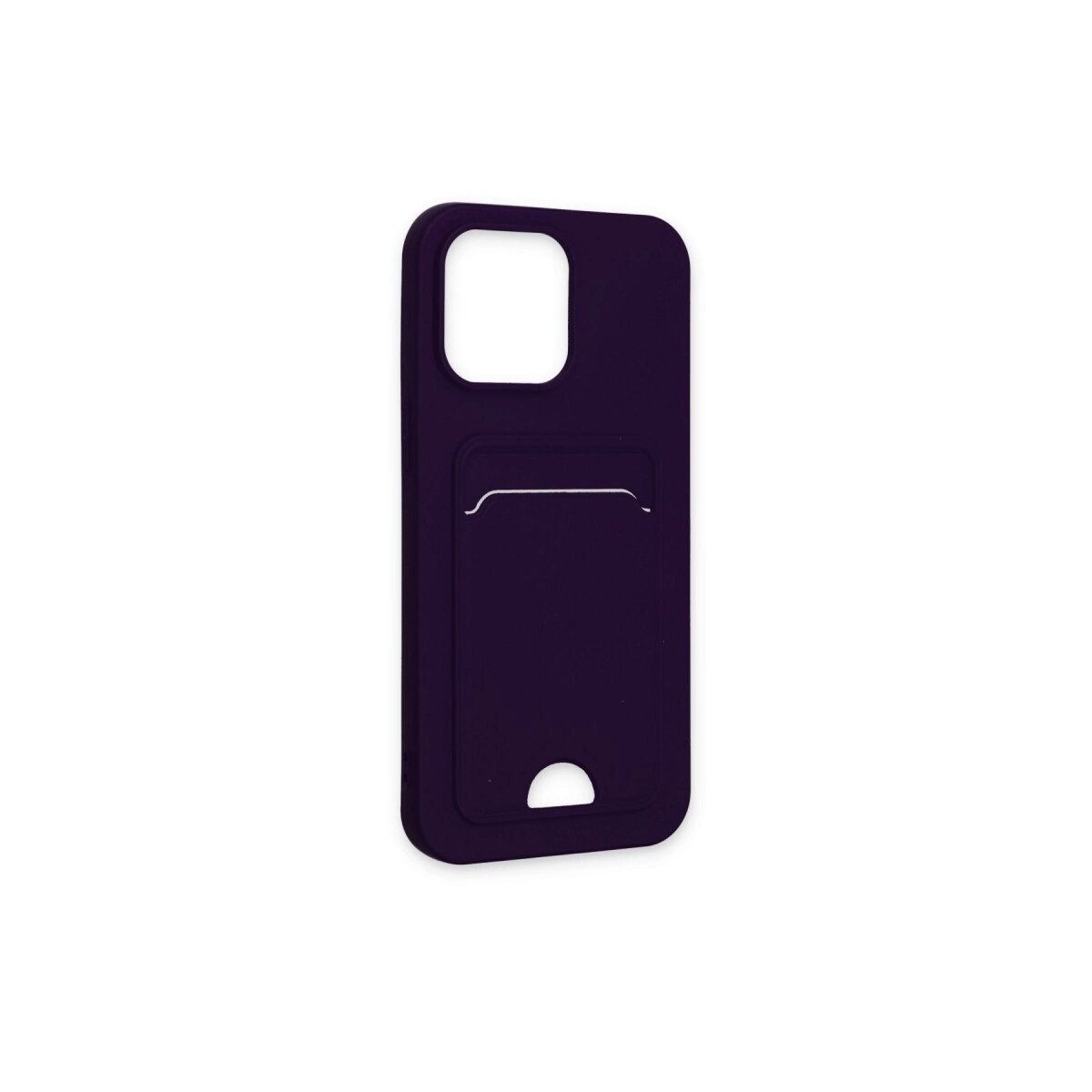 Apple İphone 14 Pro Max Kılıf Kelvin Kartvizitli Silikon - Derin Mor