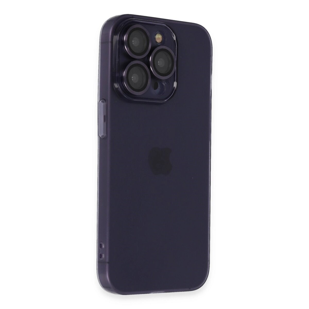 Apple İphone 14 Pro Max Kılıf Luko Lens Silikon - Derin Mor