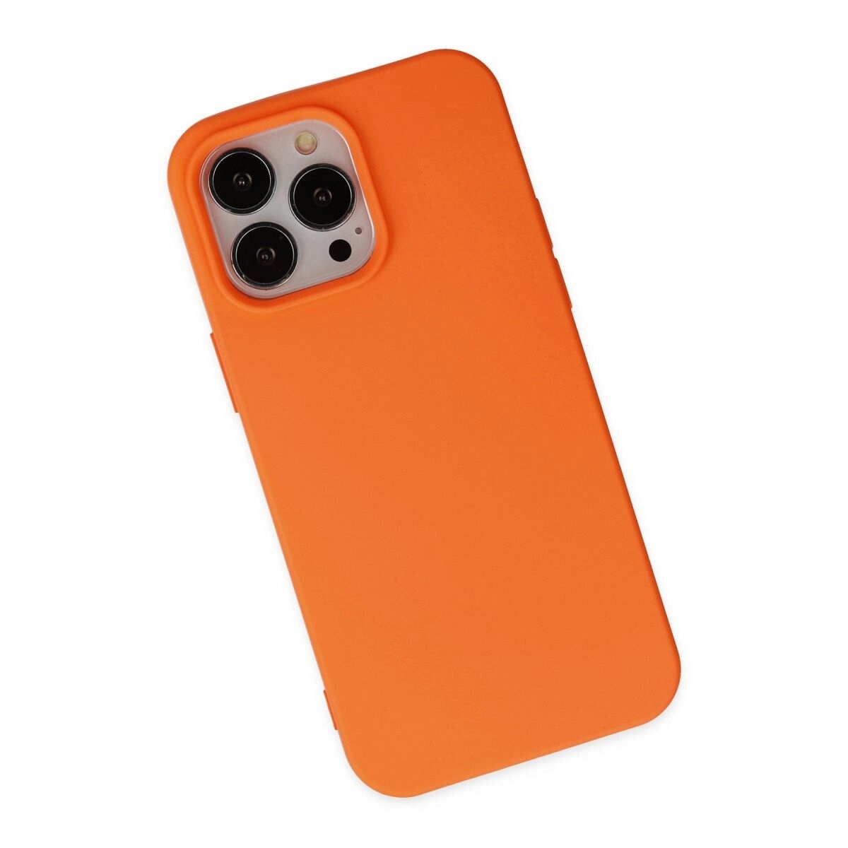 Apple İphone 14 Pro Max Kılıf Nano İçi Kadife Silikon - Turuncu