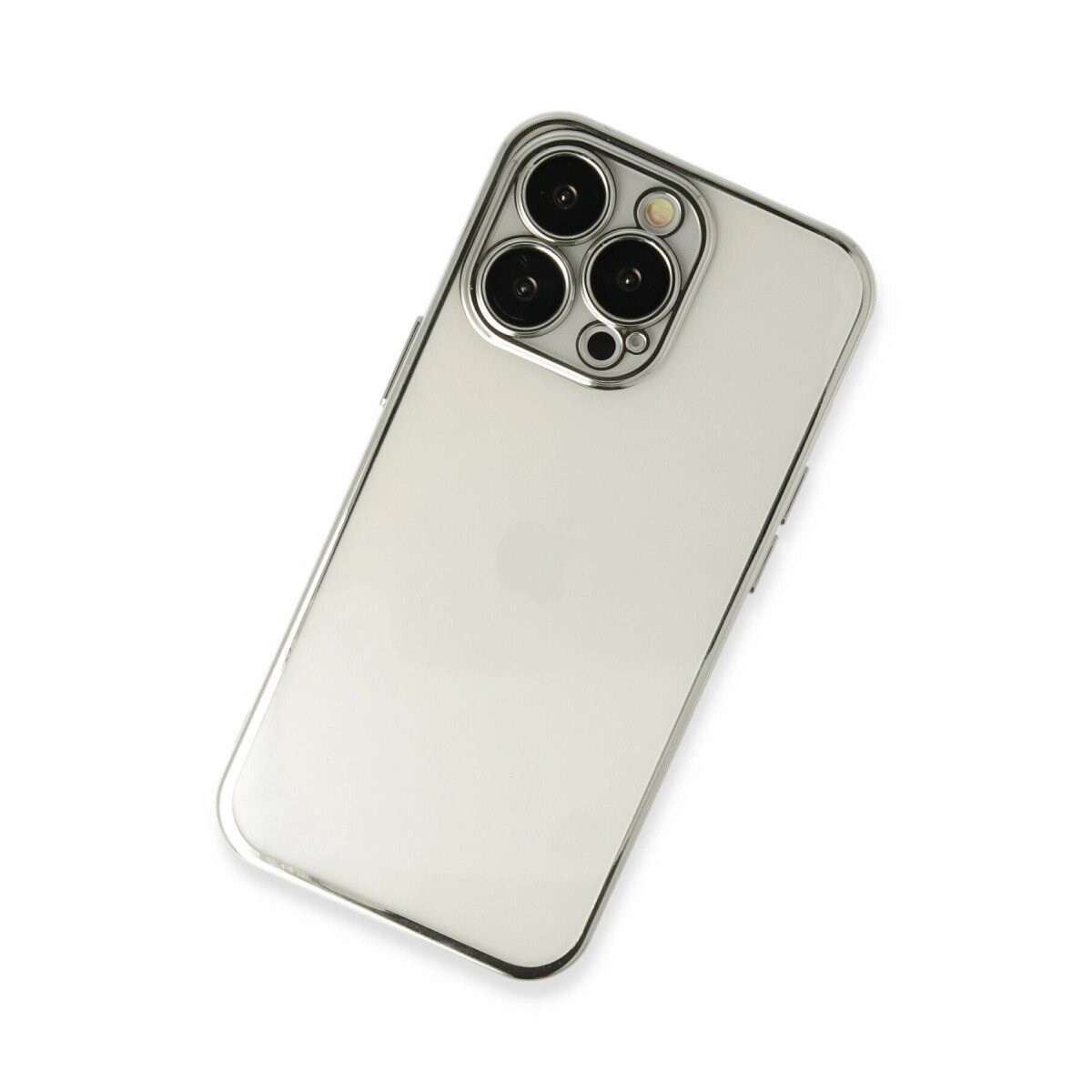 Apple İphone 14 Pro Max Kılıf Razer Lensli Silikon - Gümüş
