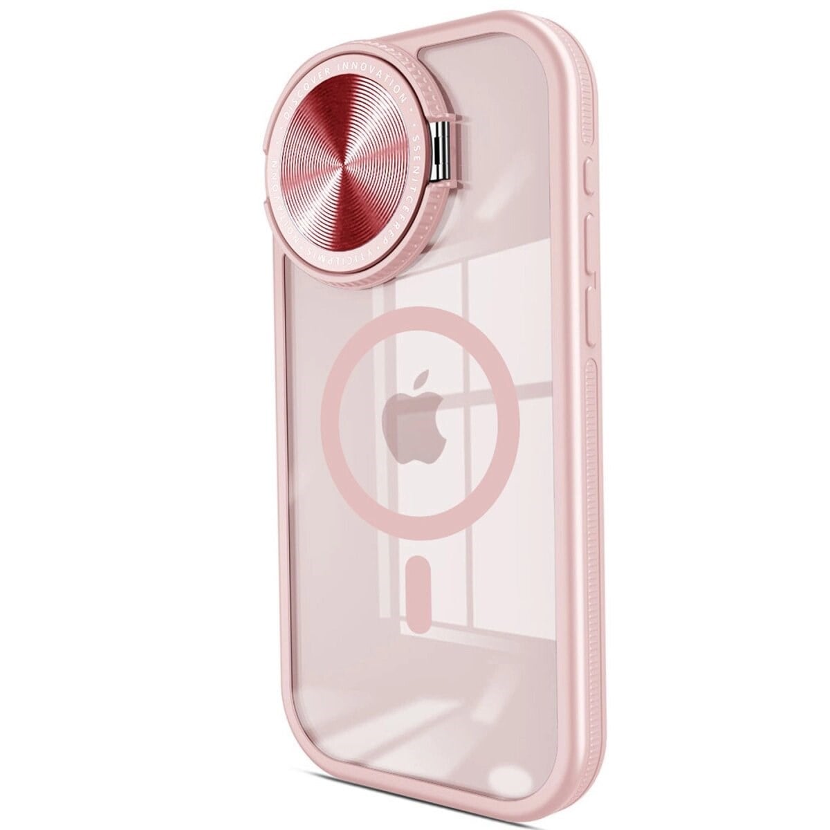 Apple İphone 14 Pro Max Kılıf Teleskop Lens Magsafe Silikon Kapak - Pembe
