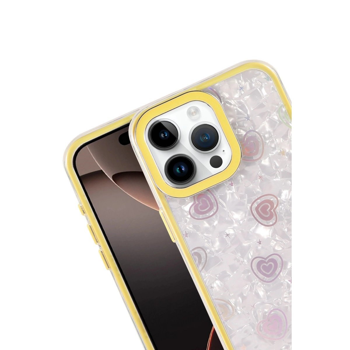 Apple İphone 14 Pro Max Lumi Desenli Kapak - Sarı
