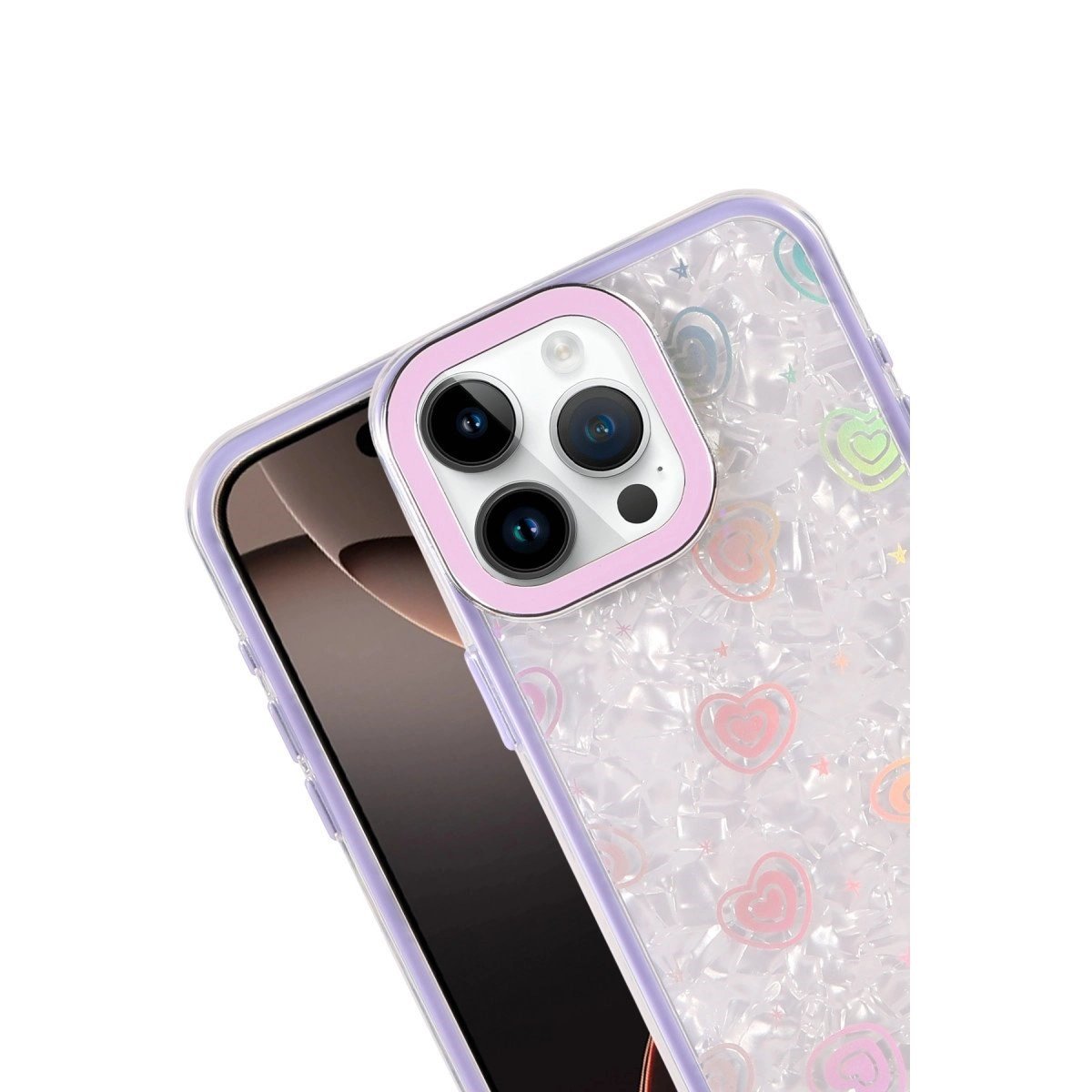 Apple İphone 15 Lumi Desenli Kapak - Mor
