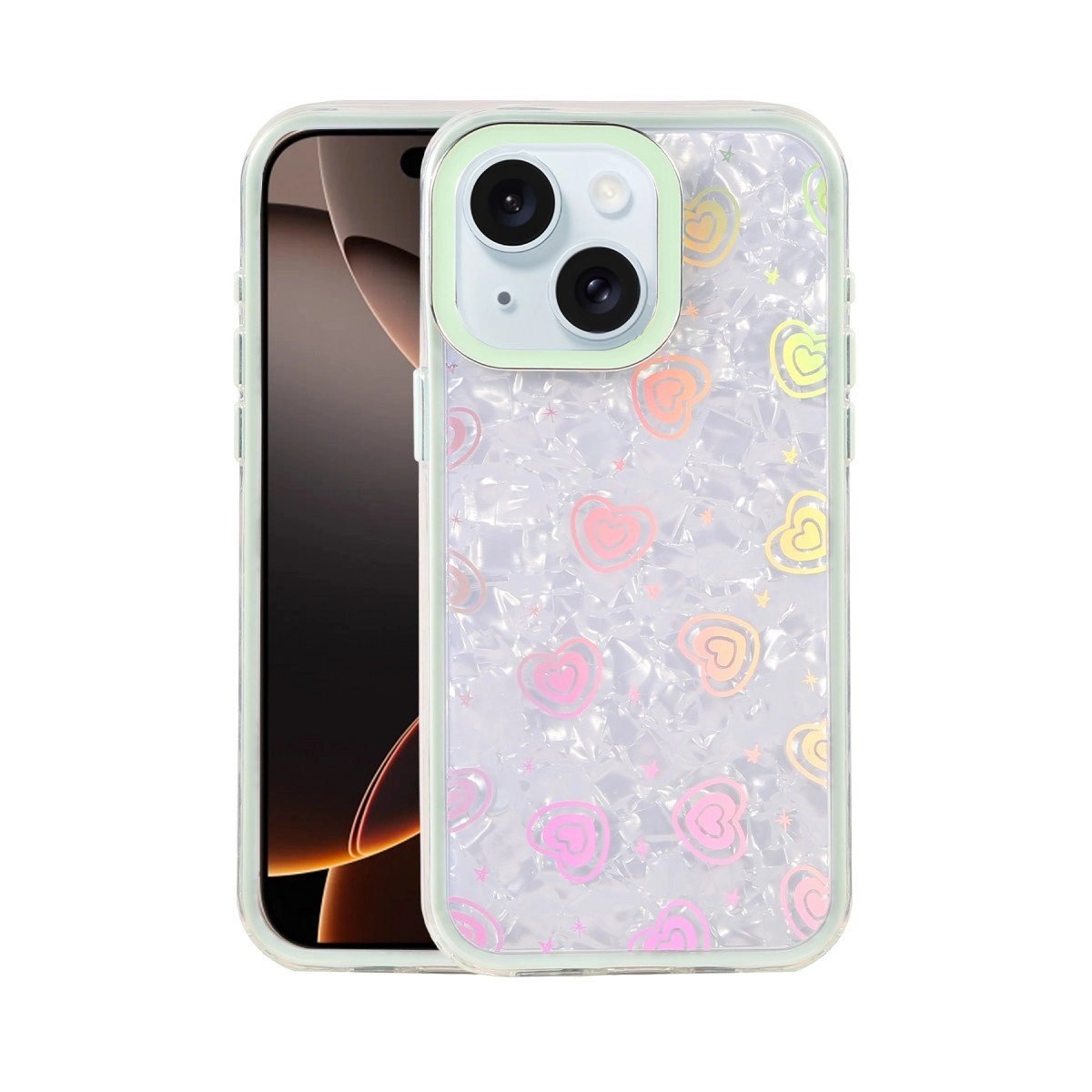 Apple İphone 15 Lumi Desenli Kapak - Yeşil