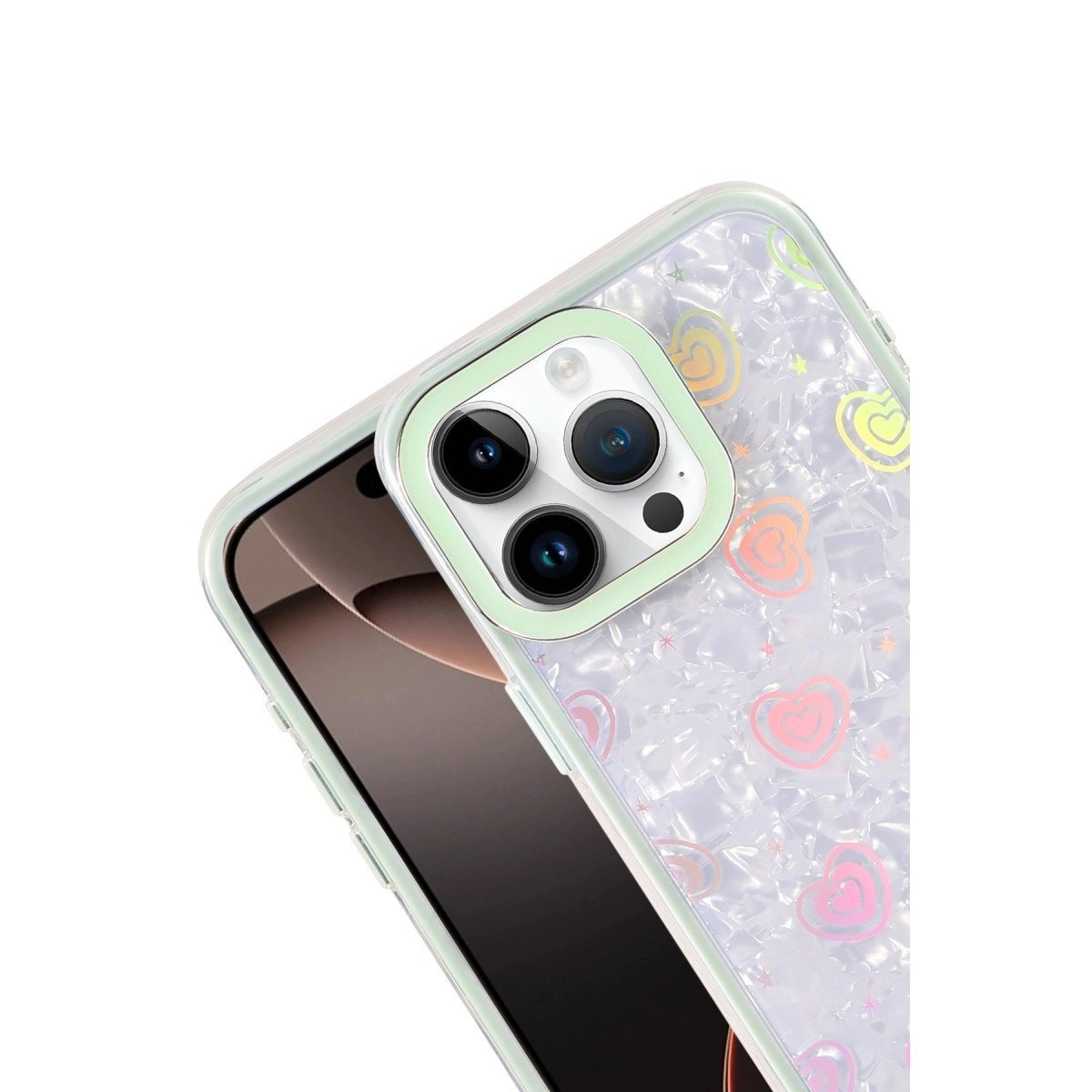 Apple İphone 15 Lumi Desenli Kapak - Yeşil