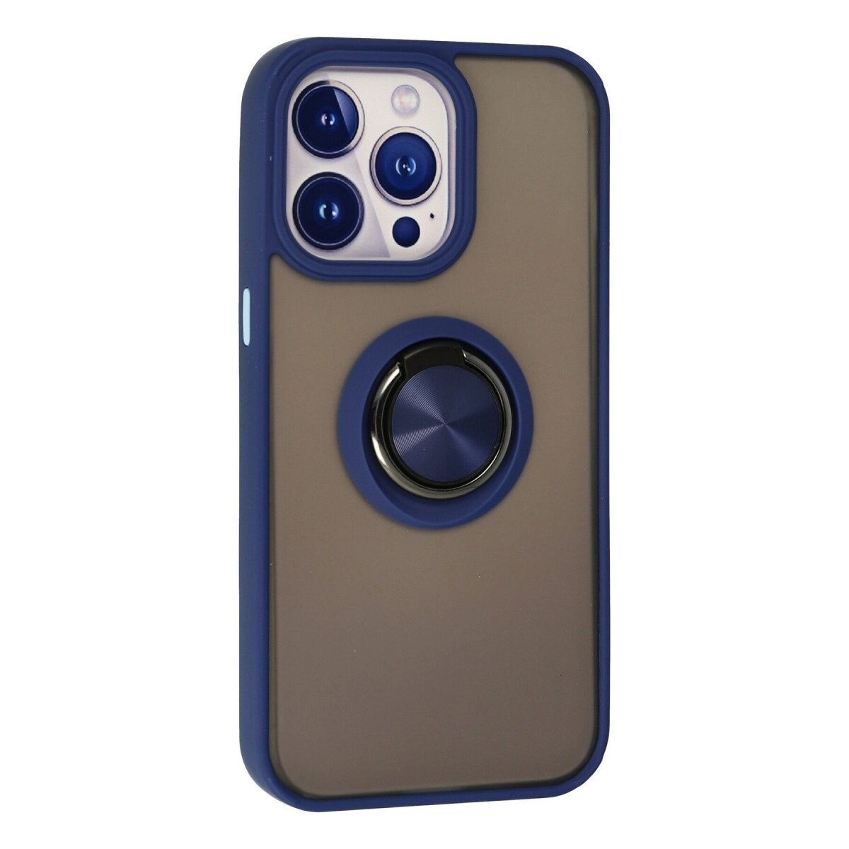 Apple İphone 15 Pro Kılıf Montreal Yüzüklü Silikon Kapak - Lacivert