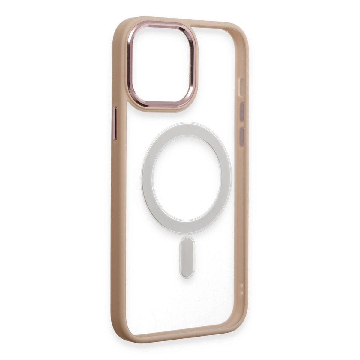 Apple İphone 15 Pro Kılıf Room Magneticsafe Silikon - Pudra