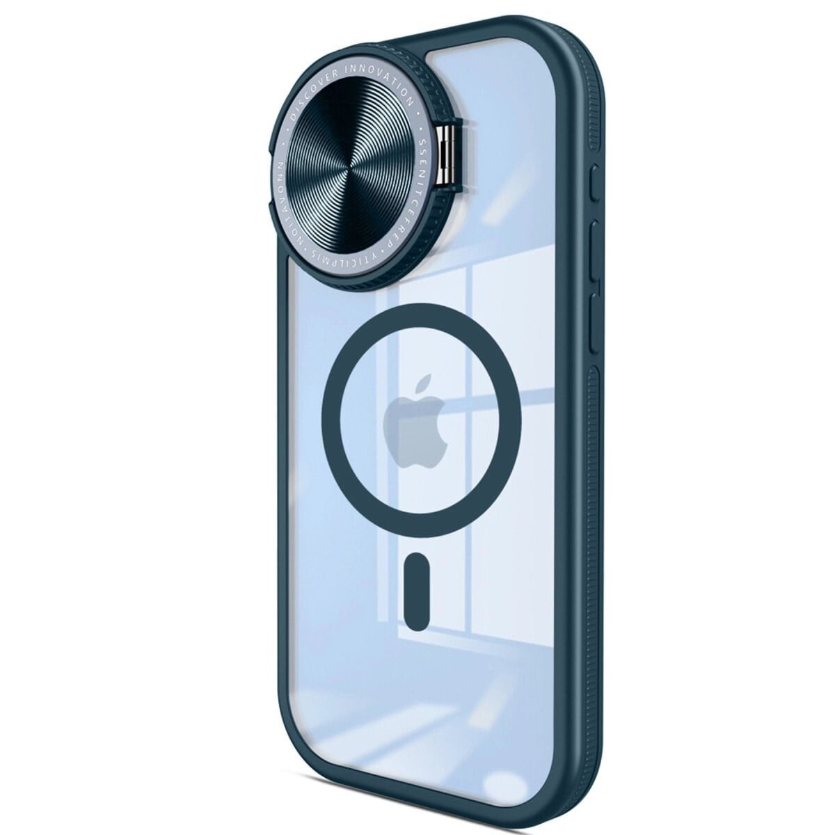 Apple İphone 15 Pro Kılıf Teleskop Lens Magsafe Silikon Kapak - Lacivert