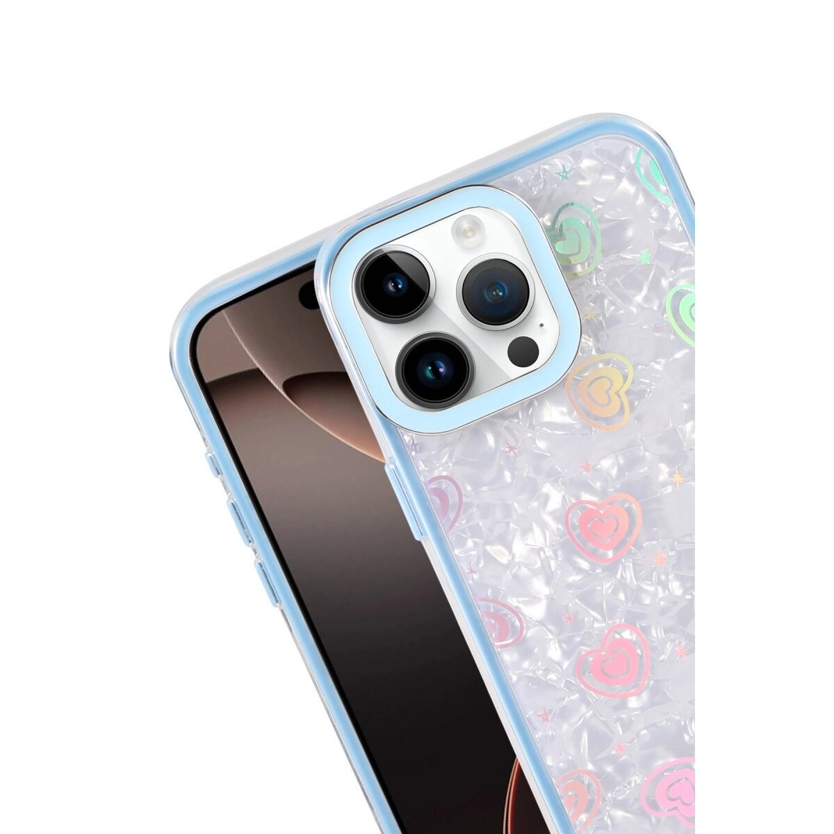 Apple İphone 15 Pro Lumi Desenli Kapak - Mavi