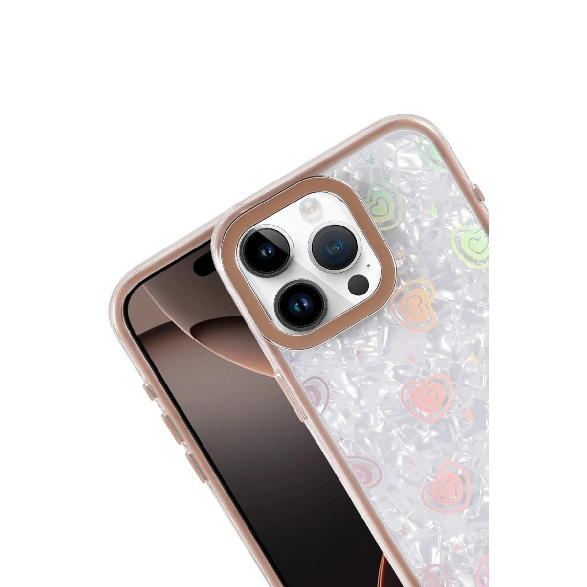 Apple İphone 15 Pro Lumi Desenli Kapak - Çöl Titanyum