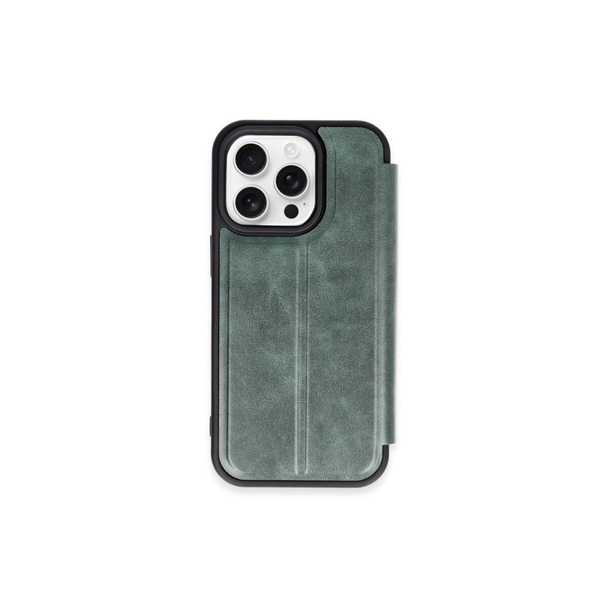 Apple İphone 15 Pro Max Kılıf Flip Cover - Koyu Yeşil