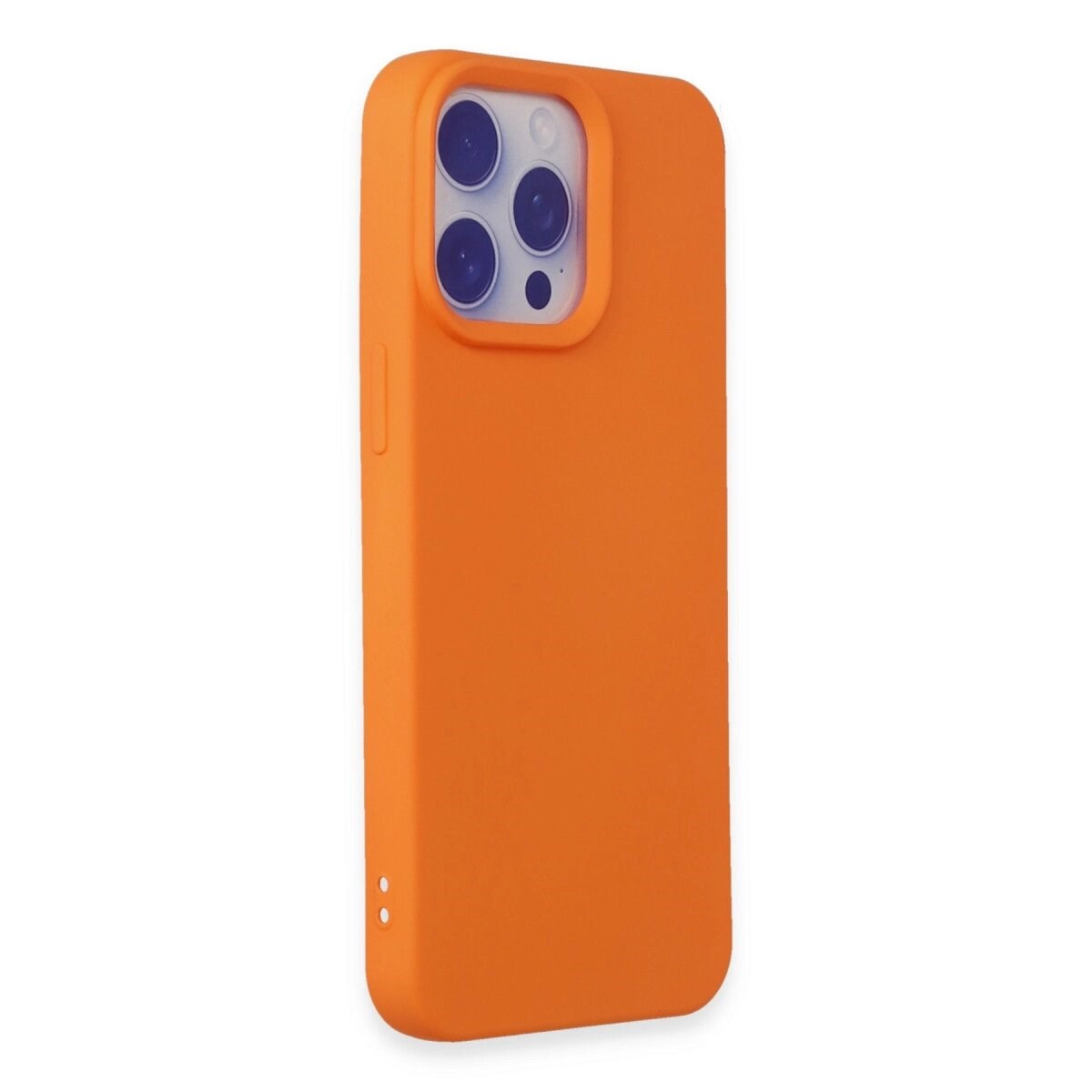 Apple İphone 15 Pro Max Kılıf Nano İçi Kadife Silikon - Turuncu