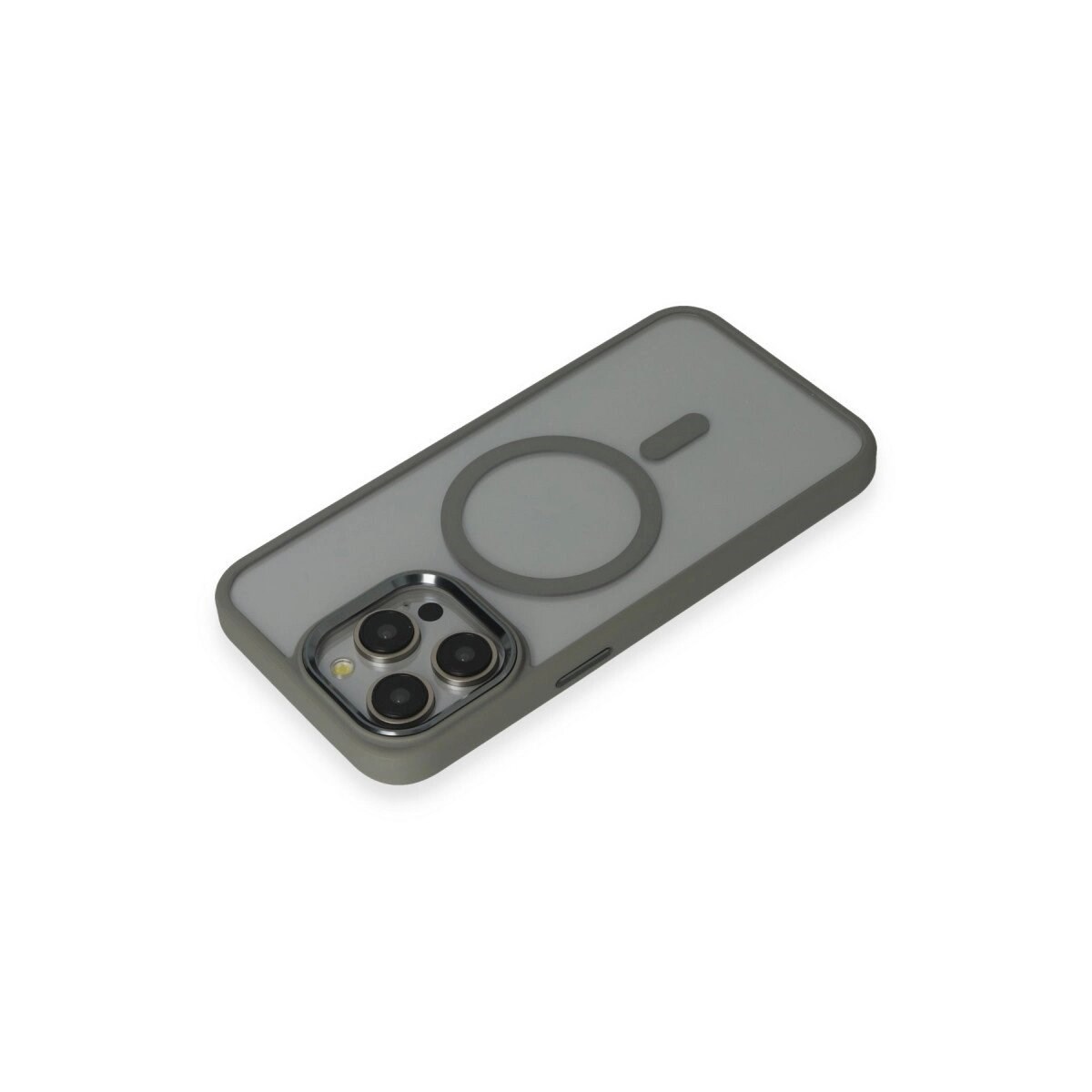 Apple İphone 15 Pro Max Kılıf Room Magneticsafe Silikon - Gri