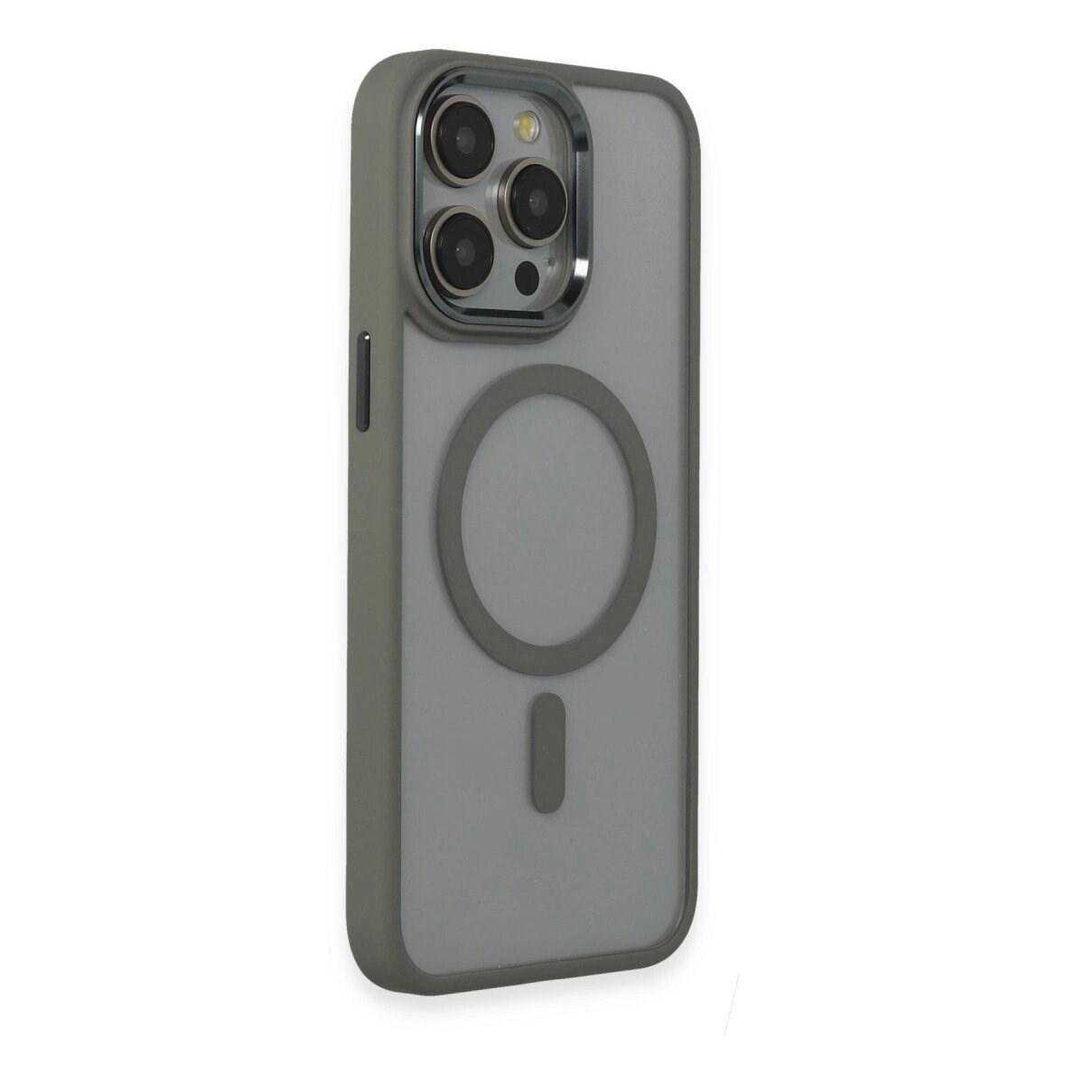 Apple İphone 15 Pro Max Kılıf Room Magneticsafe Silikon - Gri