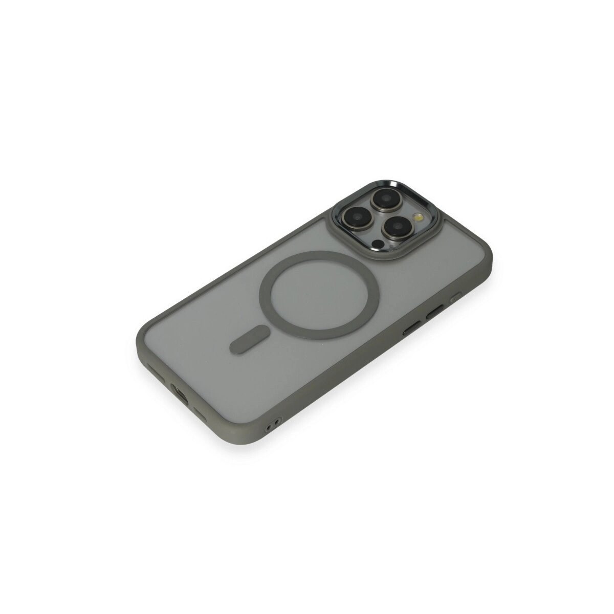 Apple İphone 15 Pro Max Kılıf Room Magneticsafe Silikon - Gri