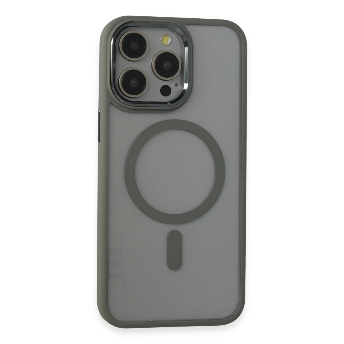 Apple İphone 15 Pro Max Kılıf Room Magneticsafe Silikon - Gri