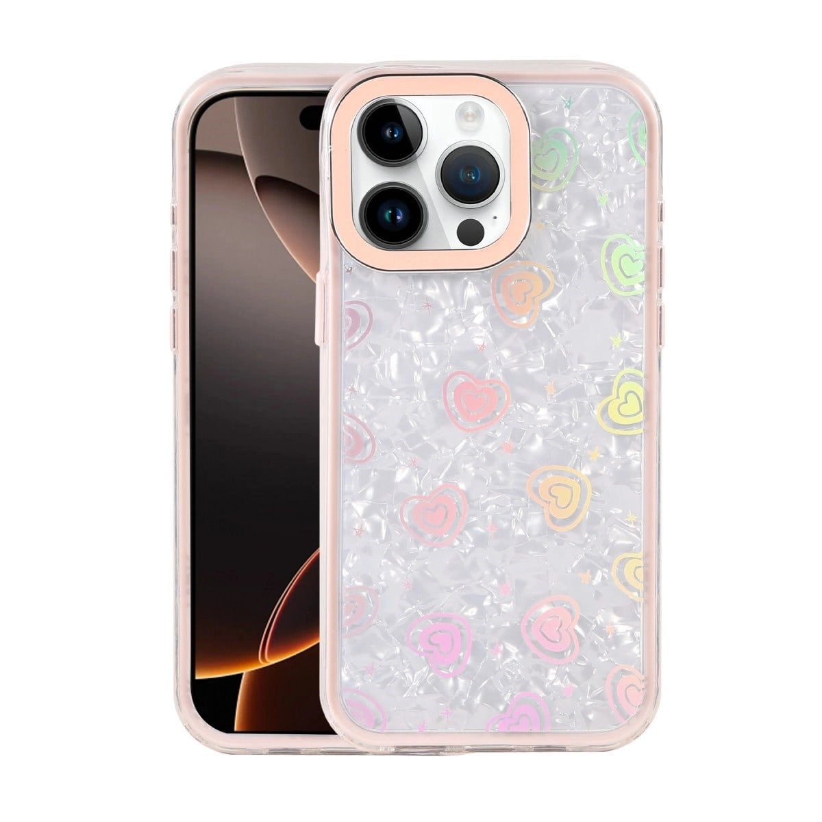 Apple İphone 15 Pro Max Lumi Desenli Kapak - Pembe