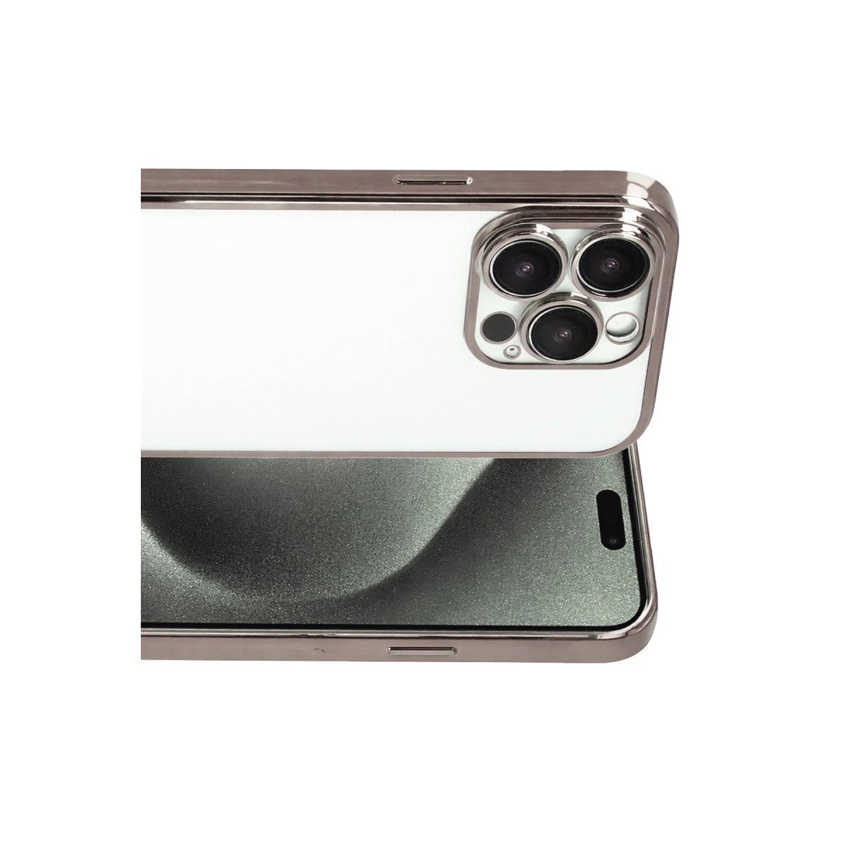 Apple İphone 15 Pro Max Razer Lensli Silikon - Titan Gri