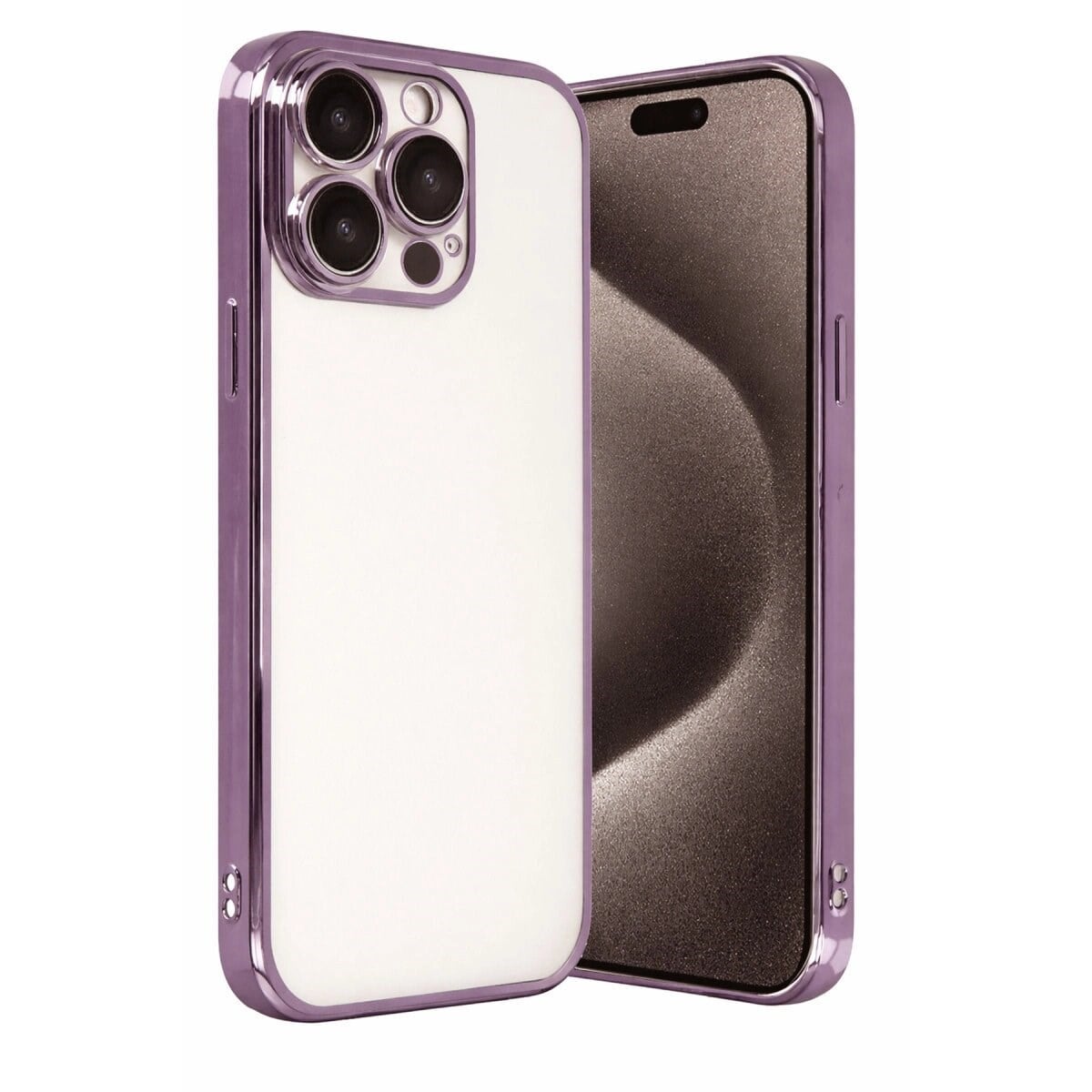 Apple İphone 15 Pro Max Razer Lensli Silikon - Mor