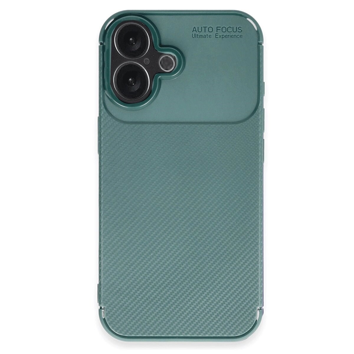 Apple İphone 16 Plus Kılıf Auto Focus Karbon Kapak - Koyu Yeşil