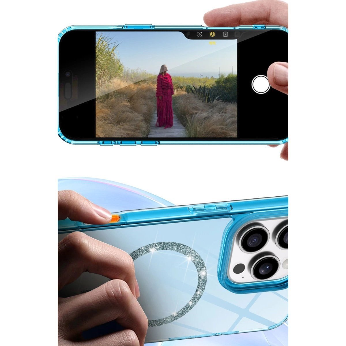 Apple İphone 16 Plus Live Diamond Magsafe Kapak - Mavi