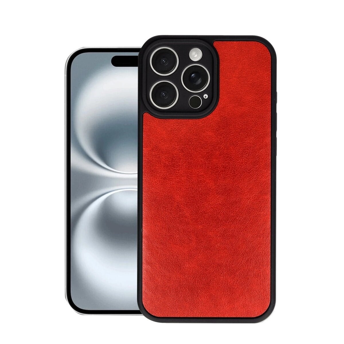 Apple İphone 16 Pro Kılıf Aras Deri Kapak - Kırmızı