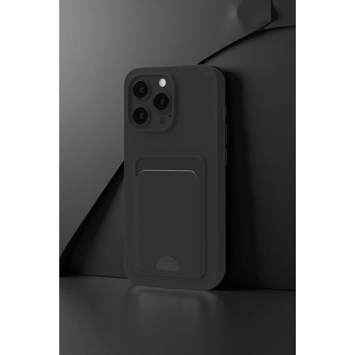 Apple İphone 16 Pro Kılıf Kelvin Kartvizitli Silikon - Koyu Yeşil