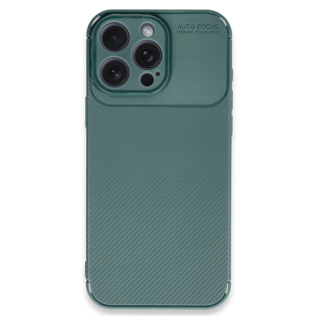 Apple İphone 16 Pro Max Kılıf Auto Focus Karbon Kapak - Koyu Yeşil