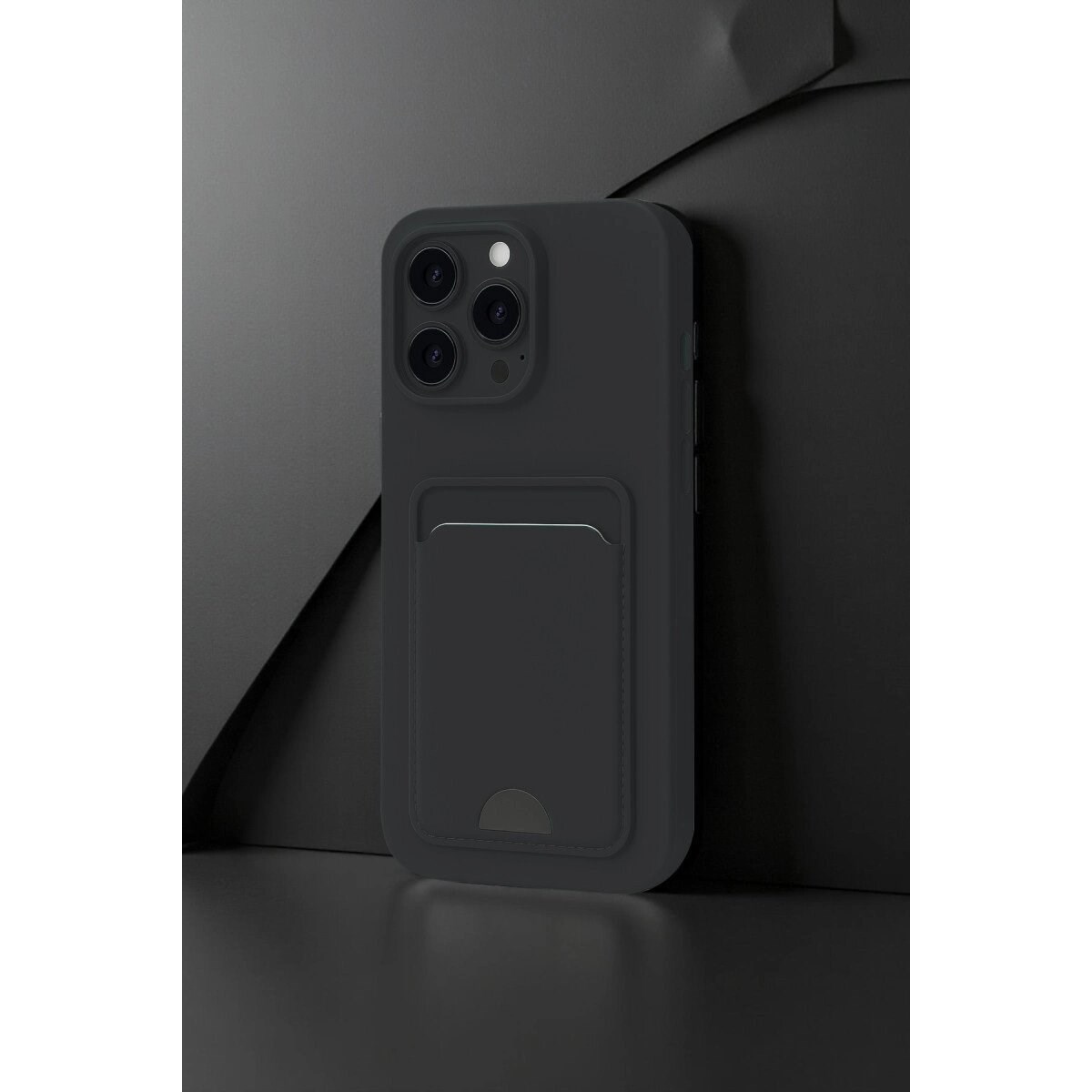 Apple İphone 16 Pro Max Kılıf Kelvin Kartvizitli Silikon - Lacivert