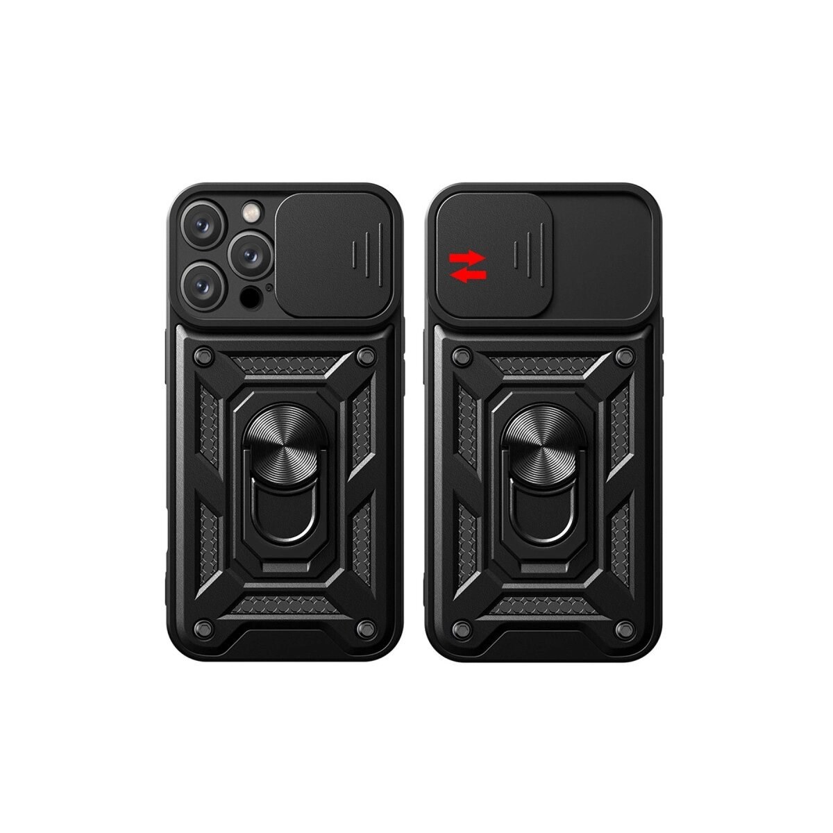 Apple İphone 16 Pro Max Kılıf Pars Lens Yüzüklü Silikon - Yeşil