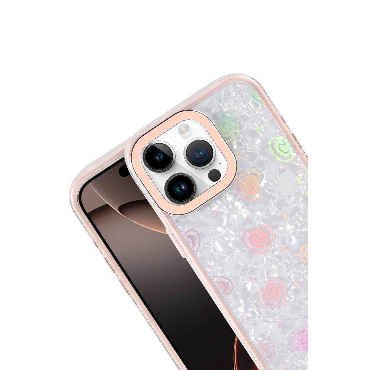 Apple İphone 16 Pro Max Lumi Desenli Kapak - Pembe