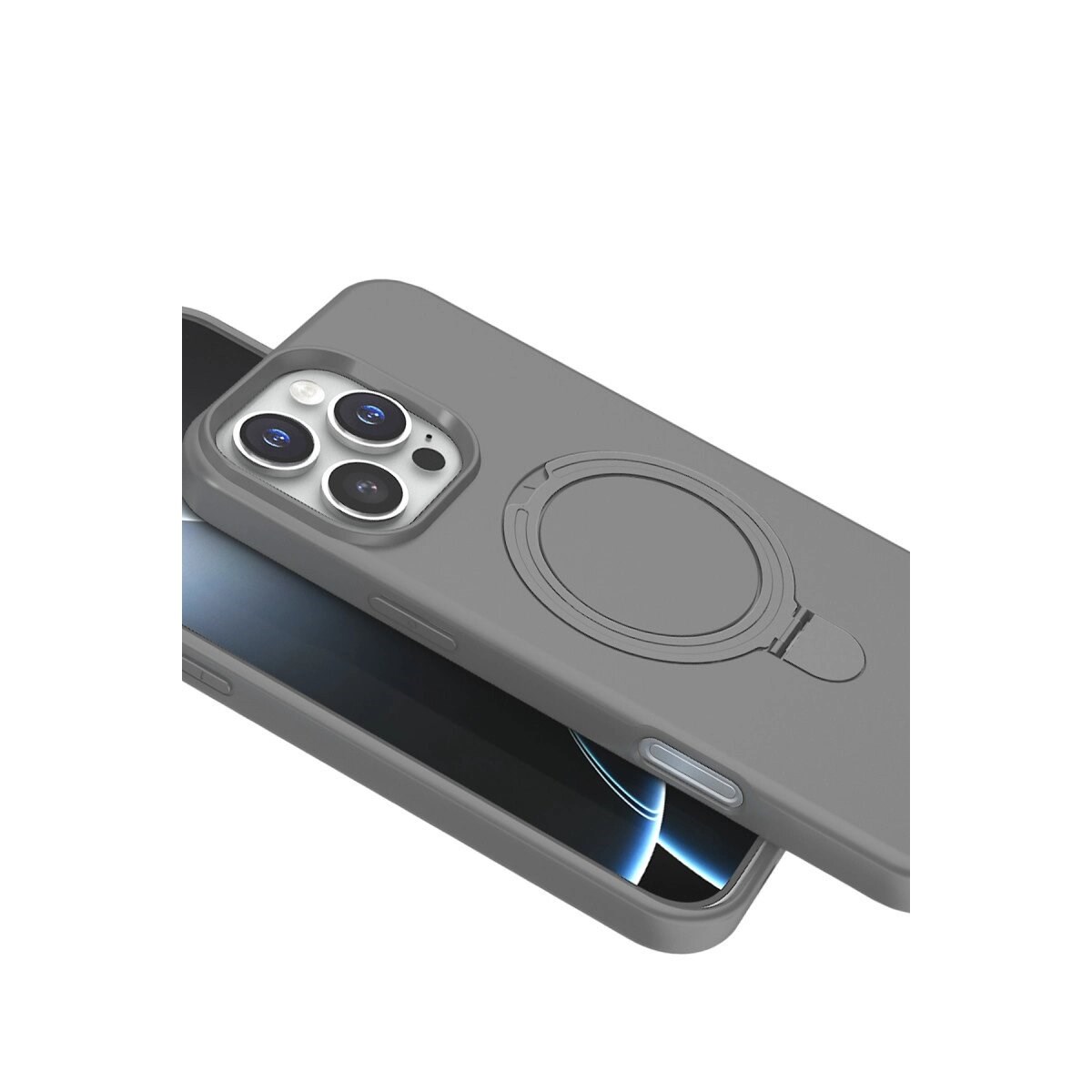 Apple İphone 16 Pro Max Regal Magsafe Standlı Kapak - Titan Gri