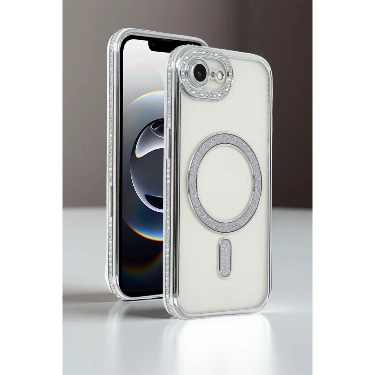 Apple İphone 16e Joke Simli Magneticsafe Kılıf - Gold